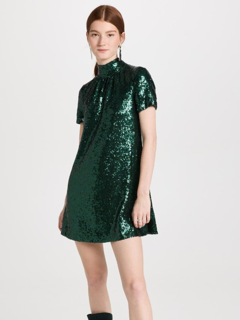 Staud Ilana Mini Dress in Emerald Size Medium